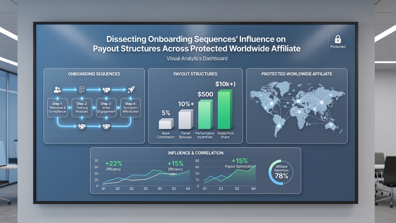 Diagram illustrating connections between compliance checkpoints and revenue allocation in secure affiliate payment systems
