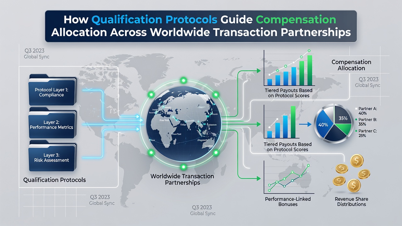 Flowchart showing how certification levels affect profit distribution across global merchant partnerships