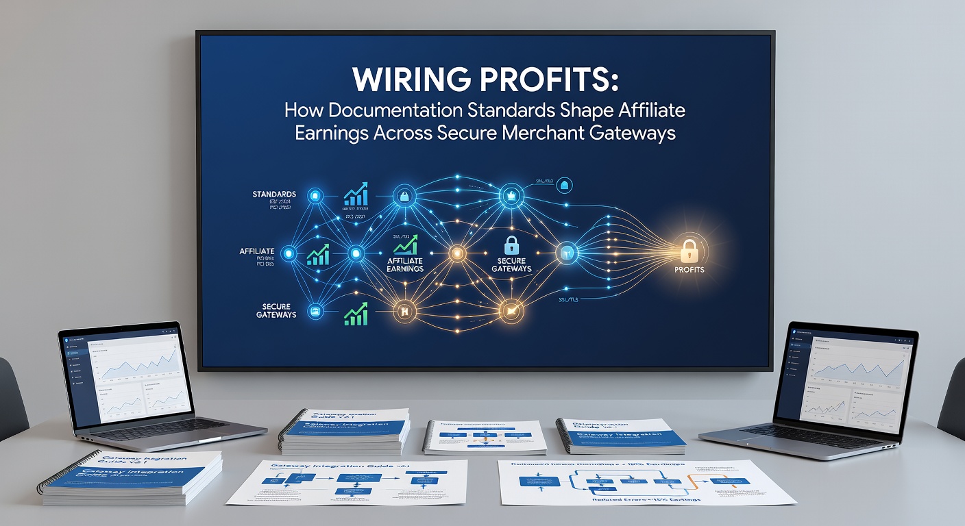 Flowchart showing documentation compliance checkpoints affecting affiliate payout structures in merchant gateway systems